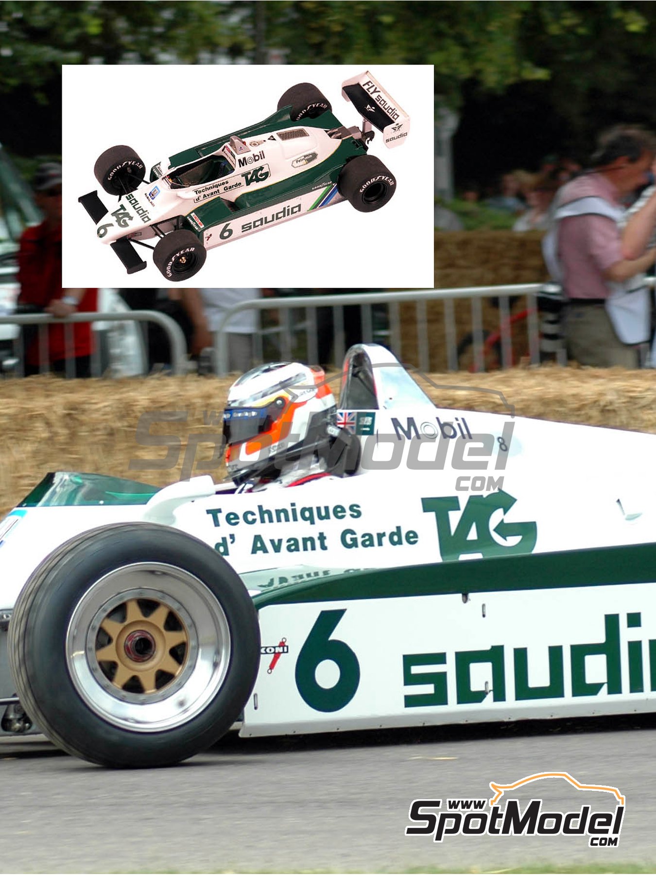 Williams Ford FW08 Williams Grand Prix Engineering Team sponsored by TAG  Saudia - Swedish Formula 1 Grand Prix 1982. Car scale model kit in 1/43  scale